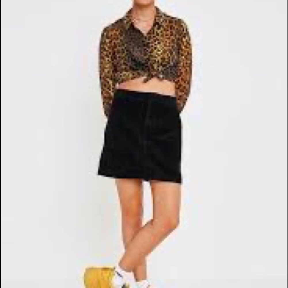 Urban Outfitters BDG Black Jumbo Corduroy Mini Skirt